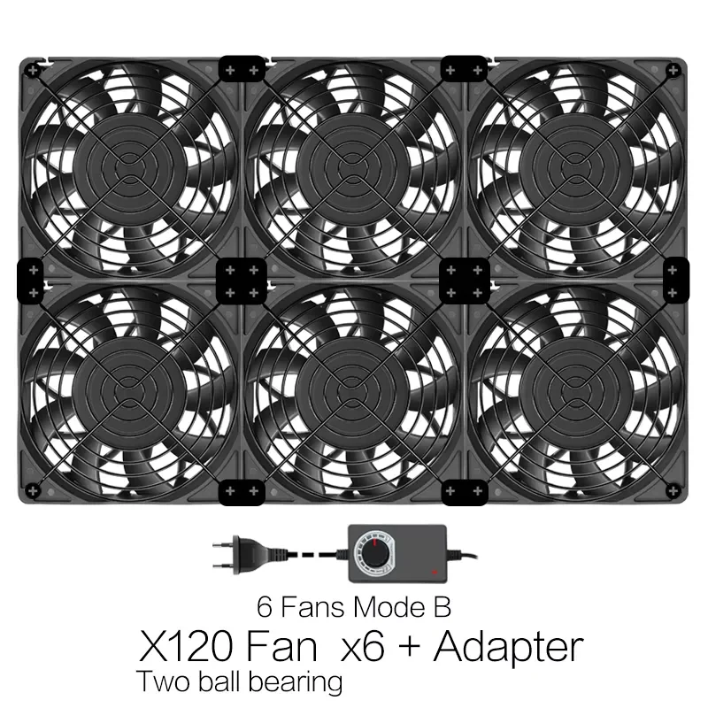 

High Speed Large Air Volume 100V 110V 220V Btc Mining Machine Workstation Cabinet 120MM Server Case Cooling System Fan Kit