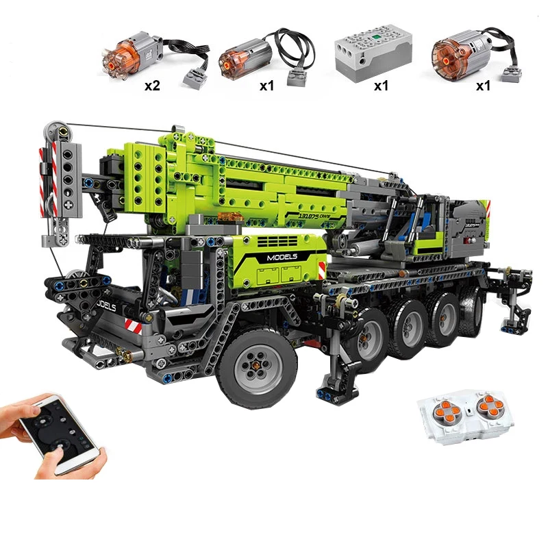 

City project High-Tech RC APP Control mechanical crane technical Car The Mobile Crane Model Building Blocks Christmas Toys Gifts