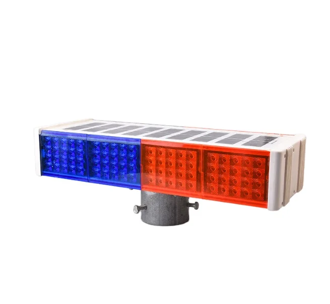 

solar Intelligent integrated two sides red and blue flash traffic light