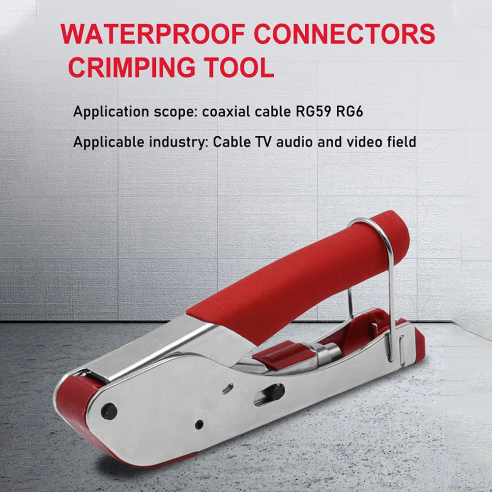 

138*55*19mm Steel Coaxial Cable Crimping Pliers Extrusion Pliers Connectors For Television Audio Video Hand Crimping Tool