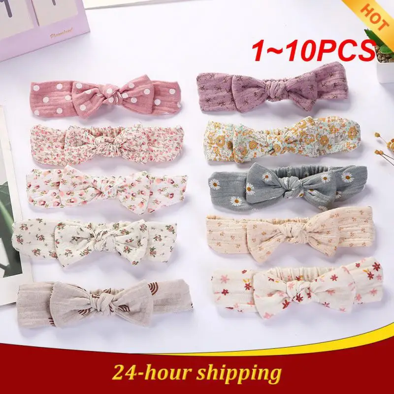 

Повязка на голову эластичная однотонная из хлопка и льна, 1-10 шт./комплект