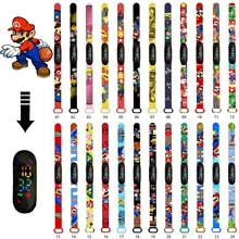 Pokemon Super Mary Mario Bracelet Waterproof Clock Watch Touch Student Childrens Sports LED Birthday Gifts Boy Christmas Toys 