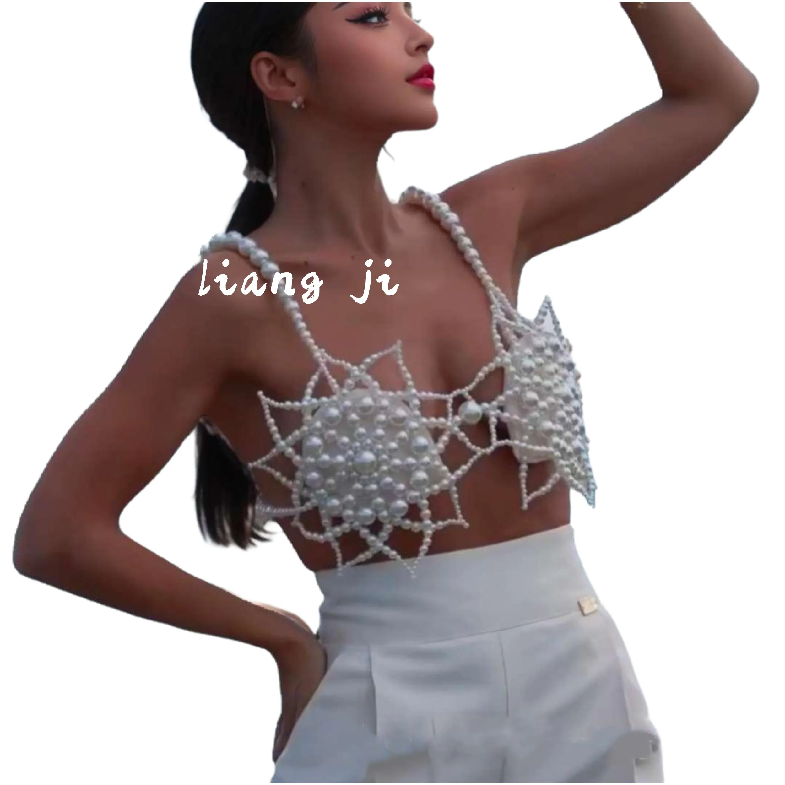 Ювелирные изделия для тела ручной работы жемчужный сексуальный бюстгальтер