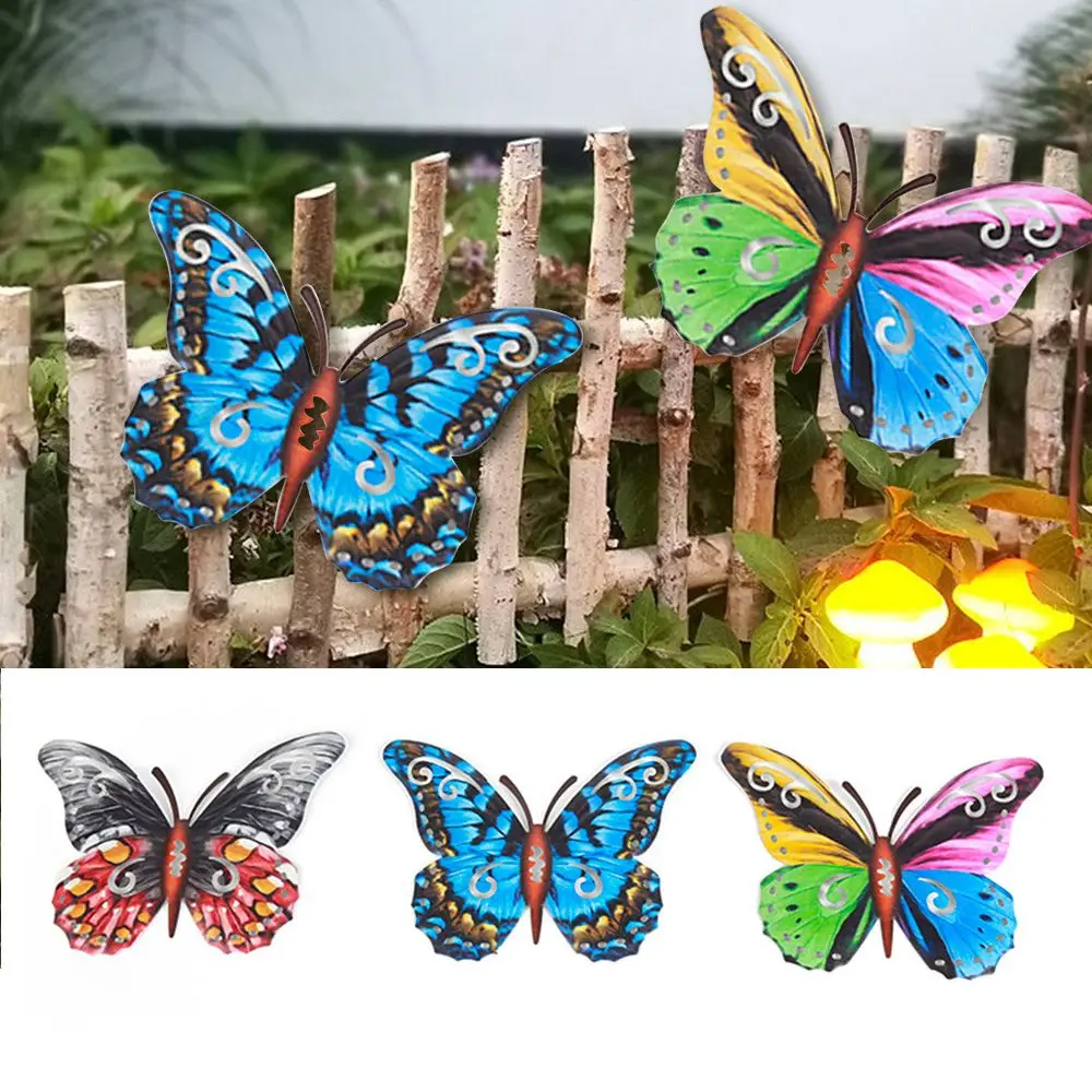 

Courtyard Artwork Statue Sculpture Home Decoration Wall Hanging Garden Craft Iron Art Metal Butterfly Ornament