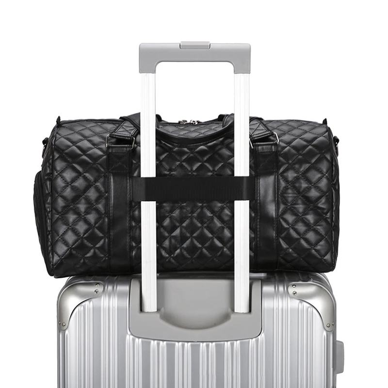 Dry And Wet Leather Gym Bag Waterproof Sports Fitness Handbag Women Shoulder Luggage Travel Bags With Shoes Storage XA827D