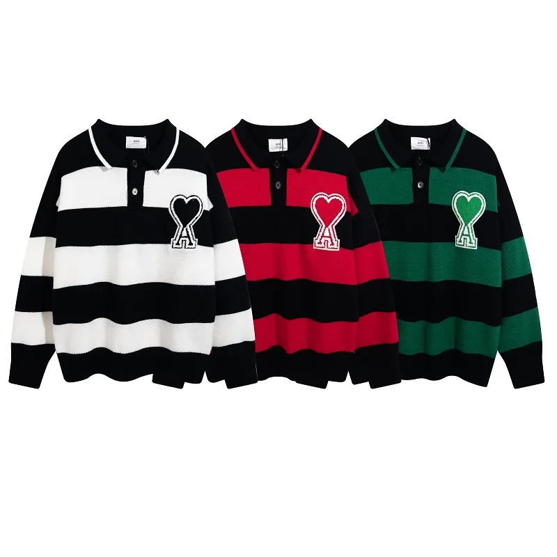 

Autumn Winter 2022 New Korean Fashion Men's Turtleneck Sweater A-line Heart Oversized Male And Female Sweater Pullovers