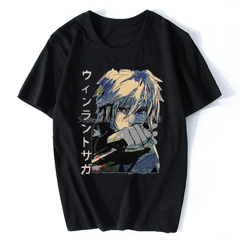 

Retro Men's Vinland Saga T Shirt Short Sleeve Cotton T-Shirt Casual Japanese Thorfinn Karlsefni Manga Anime Tee Tops Harajuku