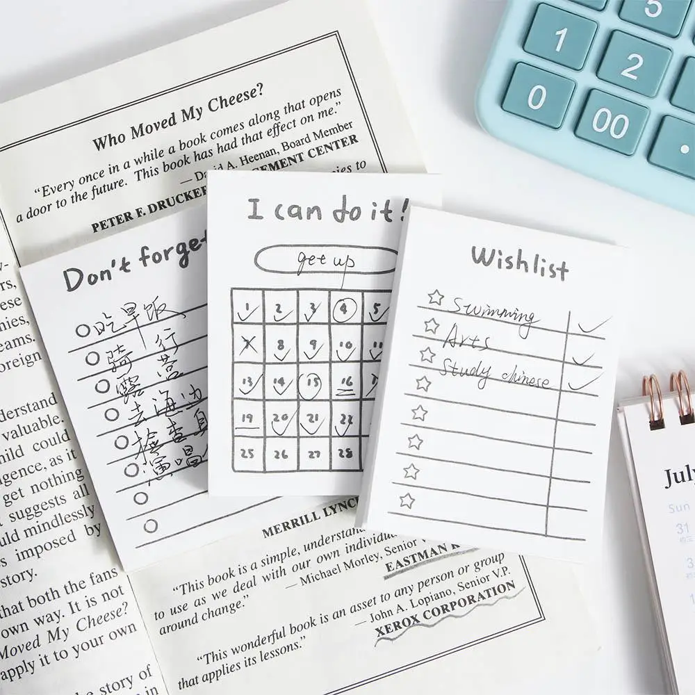 

50Pcs DIY Small Memo Pads Journal Plan Notebook To Do List Sticky Notes Simple Student Stationery Hand Account Office Supplies