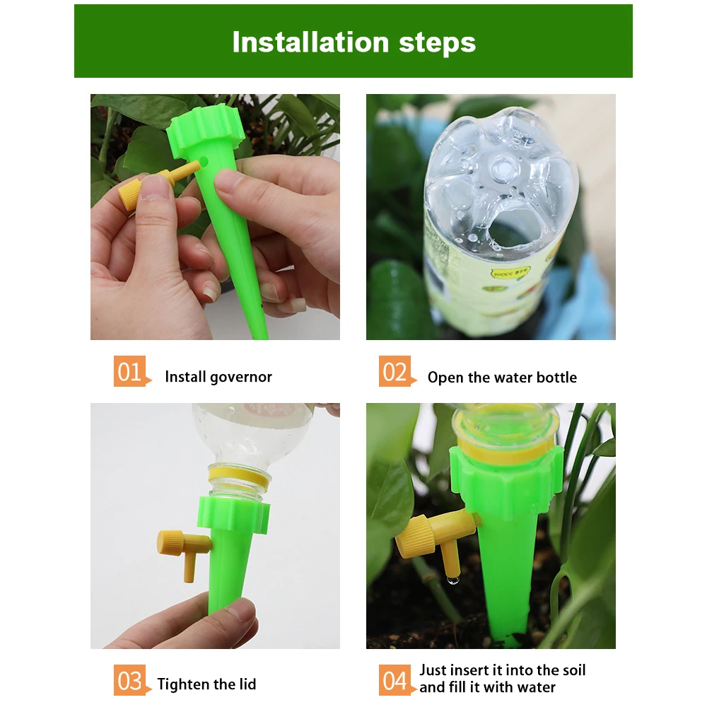 Automatic Drip Irrigation Tool Spikes Flower Plant Garden Watering System Kit Adjustable Water Self-Watering Devic | Дом и сад