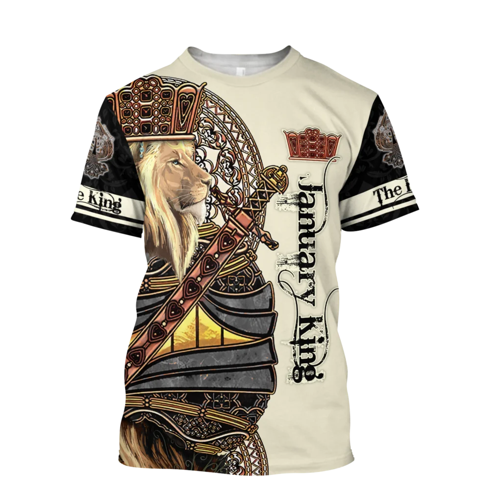 

2021 brand fashion new lion white tiger leather 3D all-printed men's sweater neutral casual T-shirt