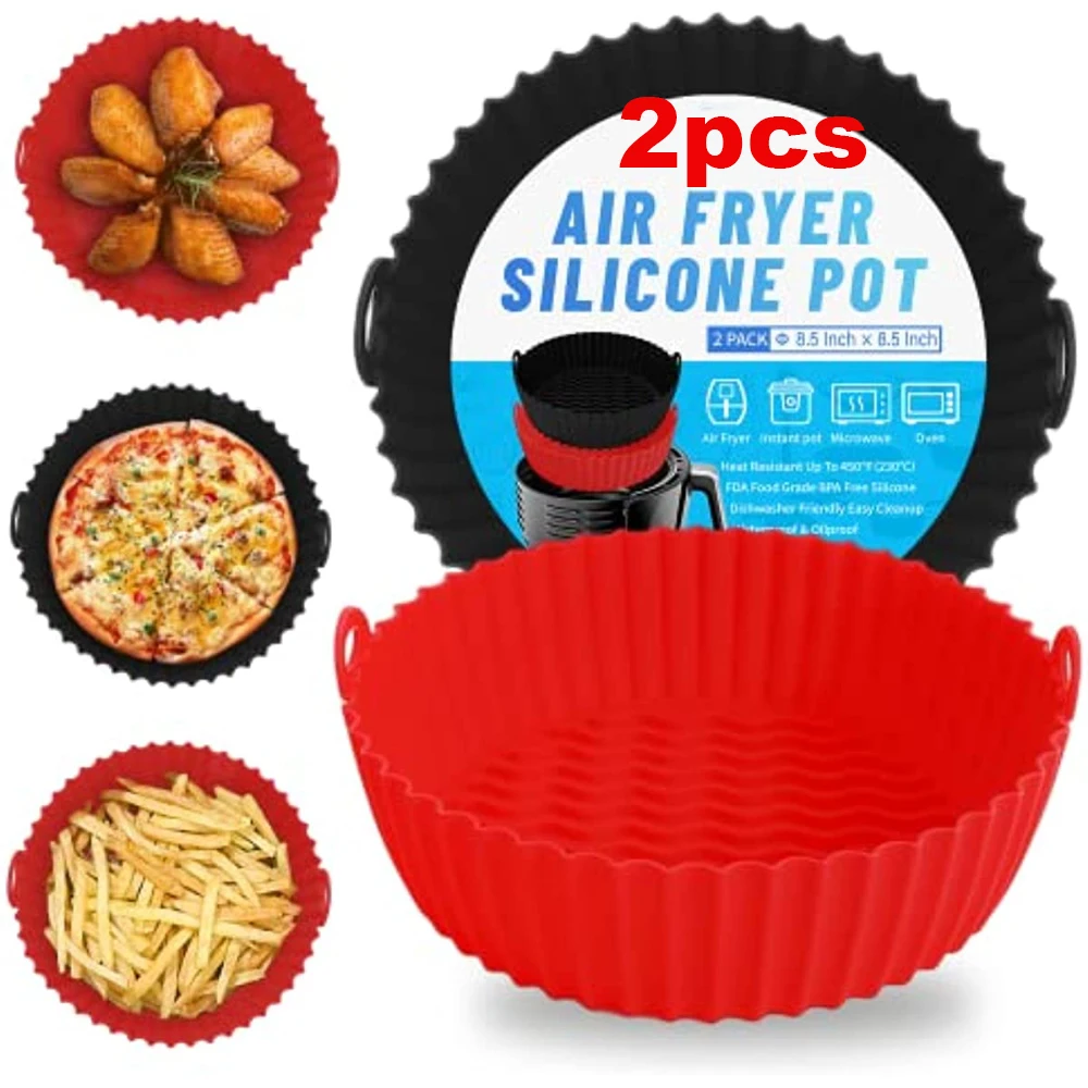 

2 шт./лот, силиконовая фритюрница, 8,6 дюйма, корзина для фритюрницы, сковорода для торта, Силиконовая подложка для выпечки, кухонные принадлеж...