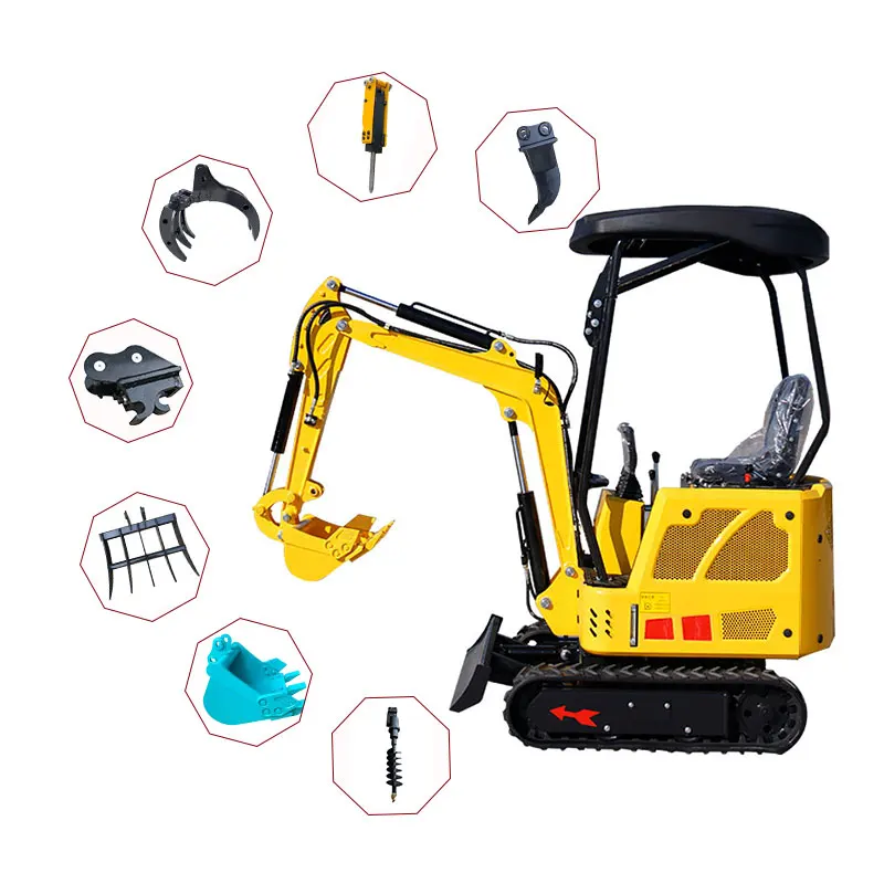 Mini Excavator 1.5 Ton Crawler Orchard Planting Backhoe Micro Digger Gasoline/Diesel Engine For Sale