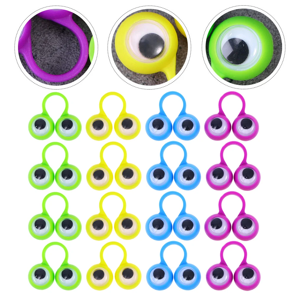 

48 Pcs Eye Ring Eyeball Finger Puppet Rings Interesting Children Plaything Bulk Kids Toys Interactive Portable Small Gift