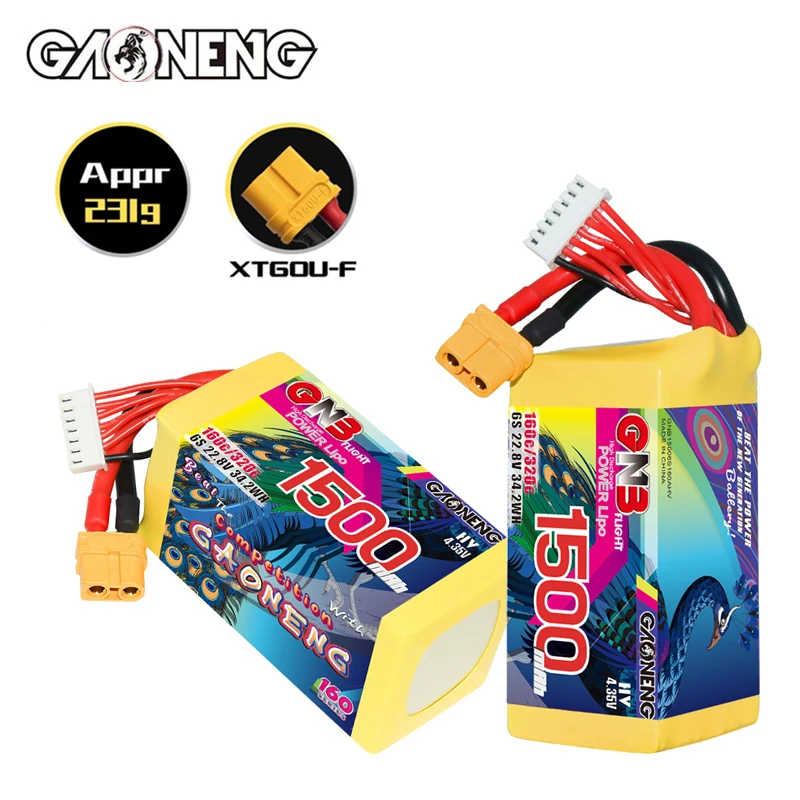 1/2 шт. GNB Lipo аккумулятор HV 6S 22 8 В 1500 мАч 160C/320C для FPV самолета вертолета дрона