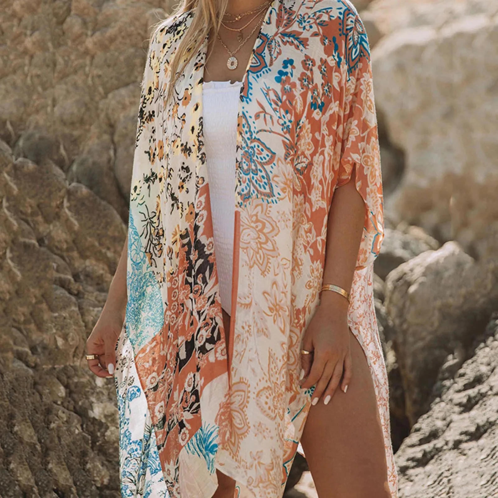 

Woman Fall Clothes Women's Floral Kimono Cardigans Casual Loose Womens Long Sleeves Leopard Print Cardigan Women Summer Sweater