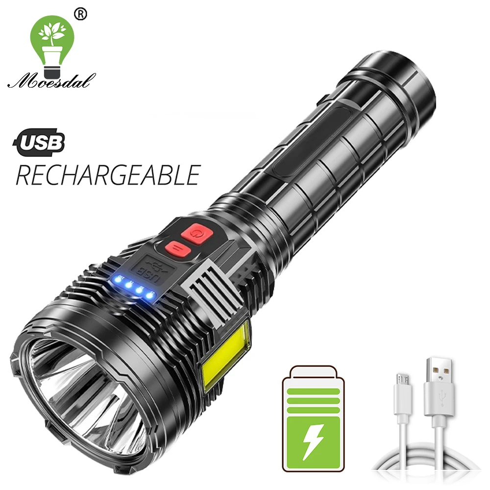 

Перезаряжаемый светодиодный фонарик, супер ярфонарь онарик XPG + COB, Водонепроницаемый Многофункциональный фонарик из АБС-пластика красного ...