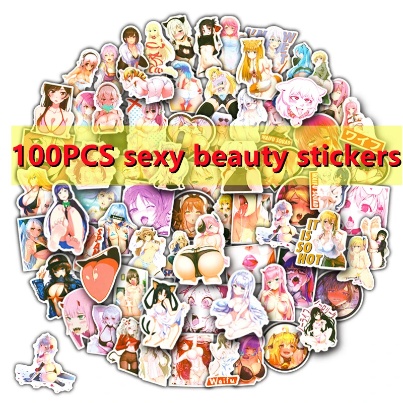 

30/50/100 Hentai Waifu Outer Clothing Two-dimensional Anime Bunny Girl Stickers Sexy Maid Loli Comic Stickers Gentleman Stickers