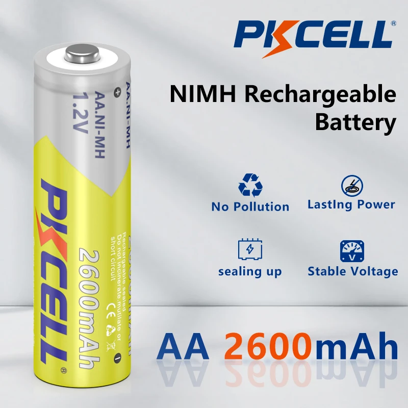 50 шт. аккумуляторные батарейки PKCELL AA 2300-2600 мАч 1 2 в Ni-MH до 1000 циклов