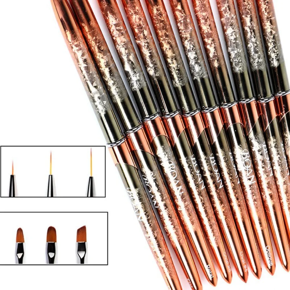 

New Diamond Acrylic Crystal Nail Brush Liner Drawing Pen Line Painting Brushes Nail Art Brush