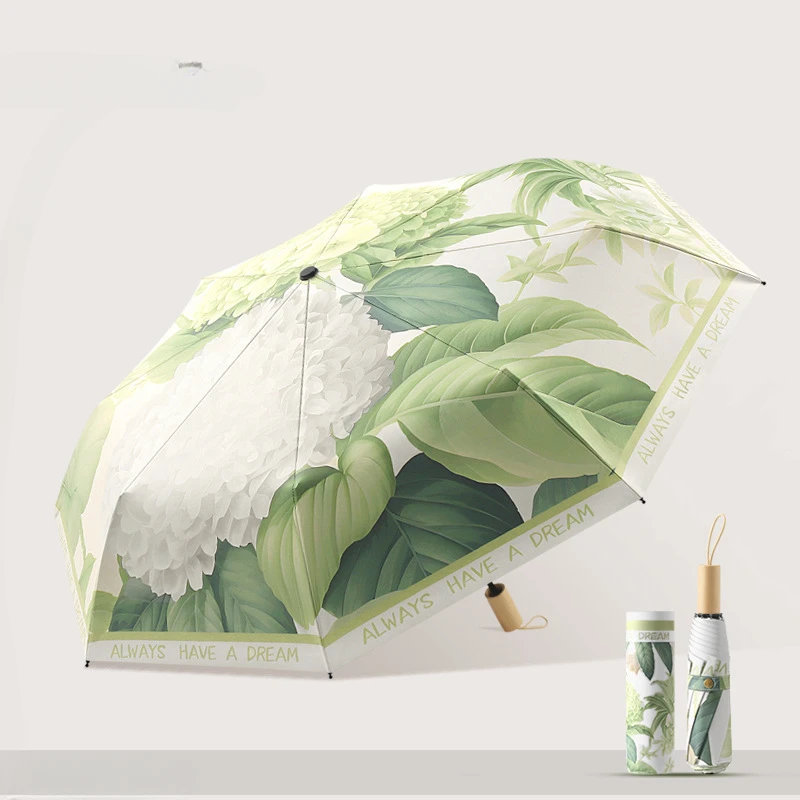 

Прозрачный складной зонт с цветочным принтом