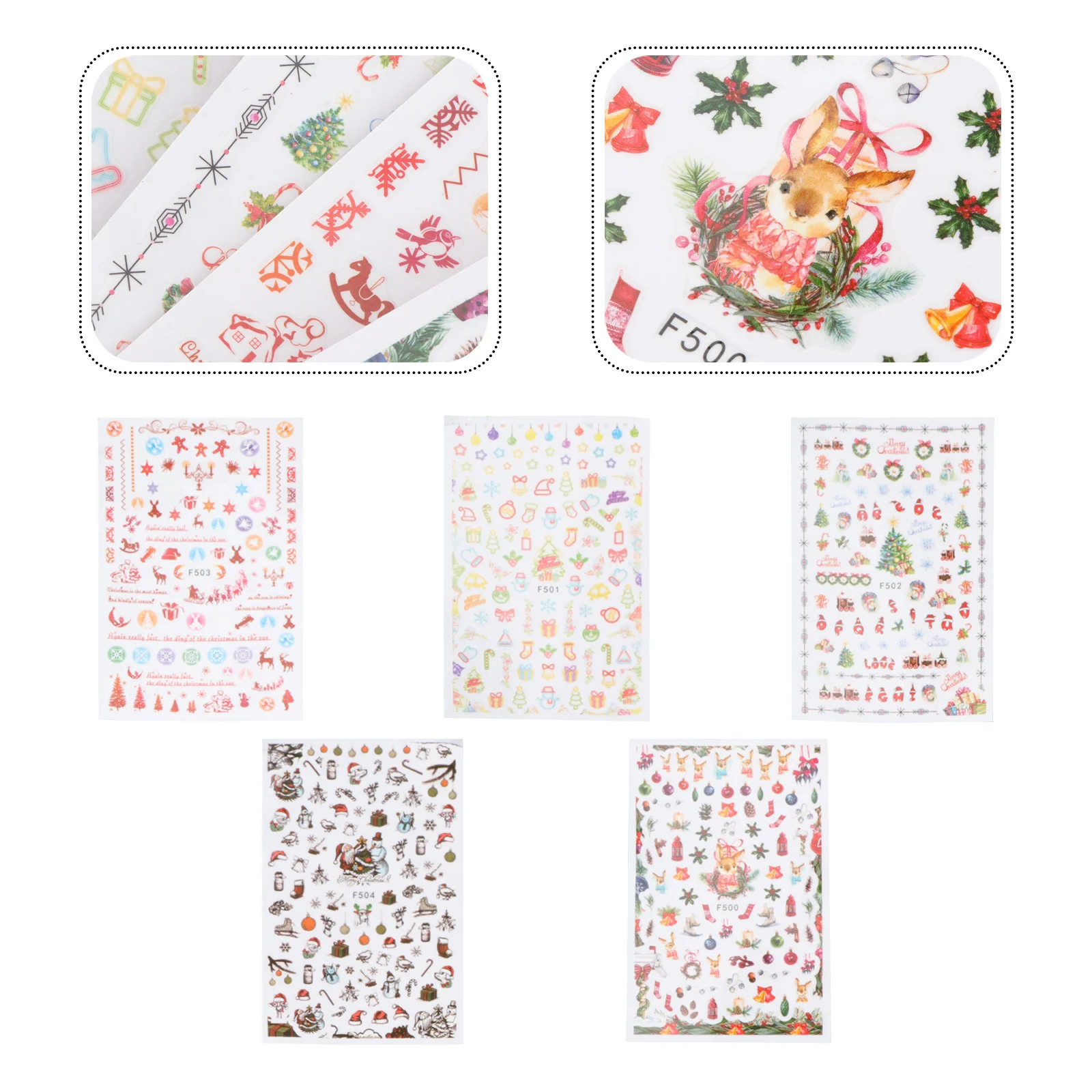 

Nail Christmas Decals Stickers3D New Year Holidaysticker Costume Decal Tree Decor Fingernail Wraps Glitter Winter Self Adhesive
