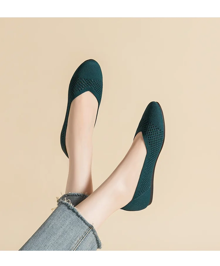 Женские тканые вязаные туфли на плоской подошве Maggie's Walker повседневные лоферы с