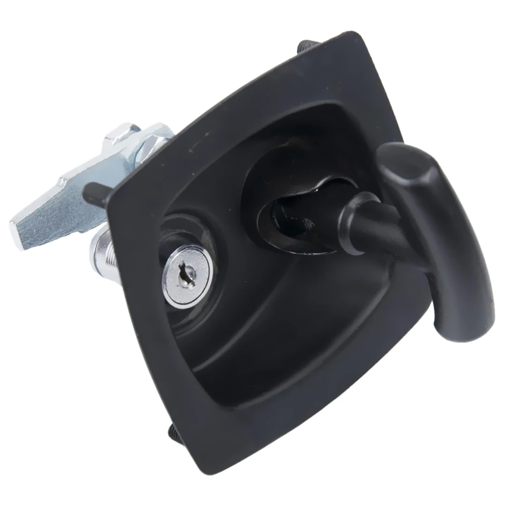 Черный встраиваемый складной Т-образный замок/ручка (коробка для инструментов