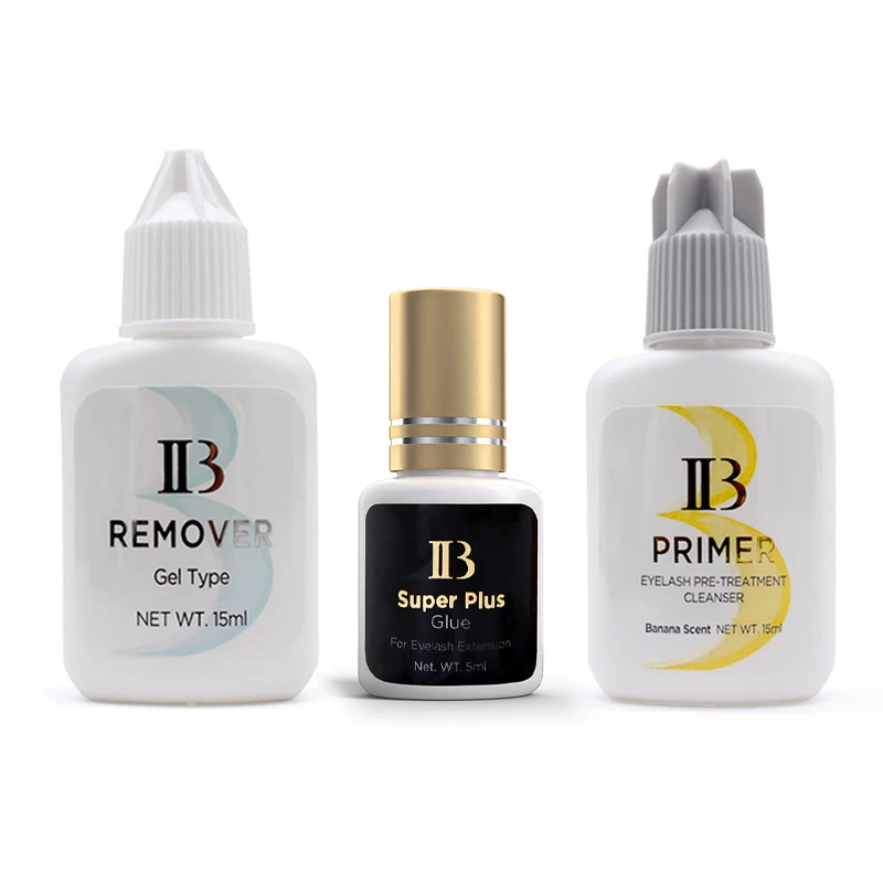 

3 Bottles IBeauty Super Plus Eyelash Extension Glue Primer Premium Gel Remover Experience Adhesive Makeup Tools Health Korea