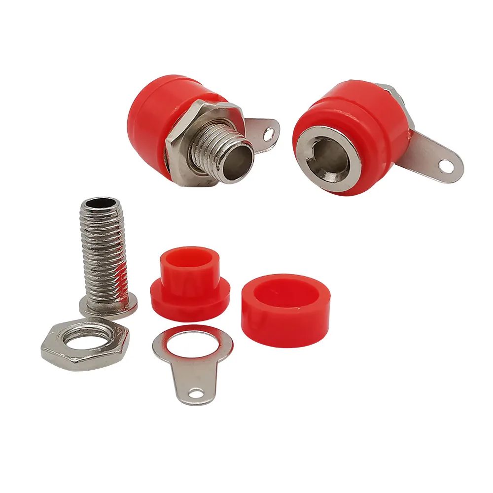 10 шт./лот красный черный 4 мм Соединительный штекер типа банан разъем переходник