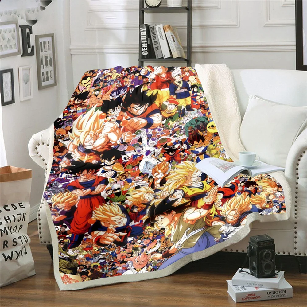 

CLOOCL Japanese Anime Goku Blanket 3D Print Child Gift Adult Quilt Throws Blanket Sofa Travel Teens Student Blanket DropShipping