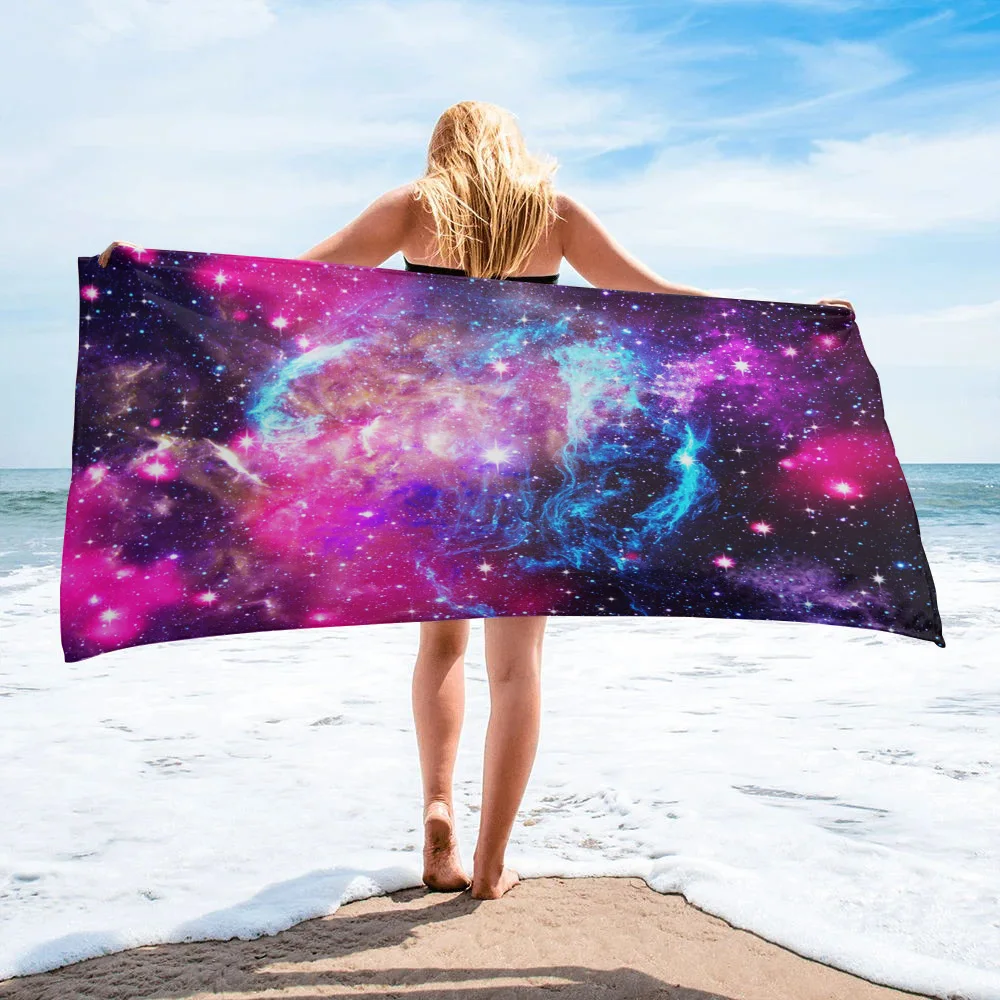 

Universe Starry Sky Nebula Art Large Bath Towel Camping Bathroom Accessories Microfiber Beach Towel Home Bath Towels for Adults