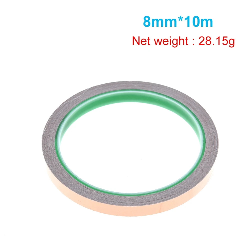 

6-20 мм медная лента, клейкая лента в виде улитки, экранирующая электромагнитных помех, проводящая клейкая лента из фольги для витражи, бумажной цепи, электроремонт
