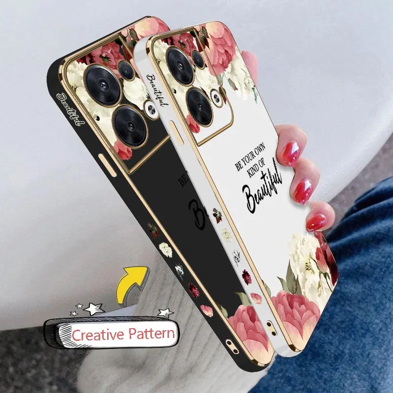 Роскошный чехол с тихими цветами для OPPO Reno 8Pro 8 7 7Lite 8T 10Pro 6ProPlus 9 10 9Pro 9ProPlus 6Z 7Z 6 6Lite 5