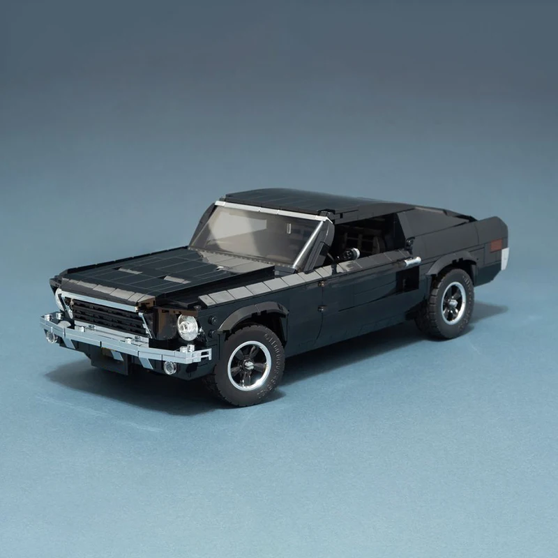 

YcMoc Building Blocks Classic Black Mustang Sports Car Model Technology Bricks DIY Airplane Toys For Kids Children