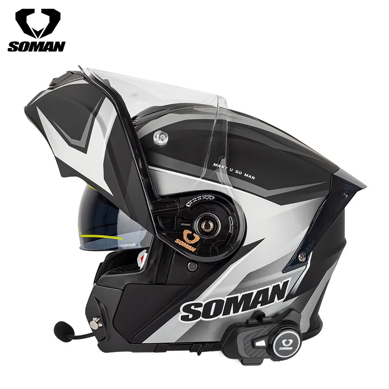 Мотоциклетный шлем для верховой езды анфас модульный двойная линза