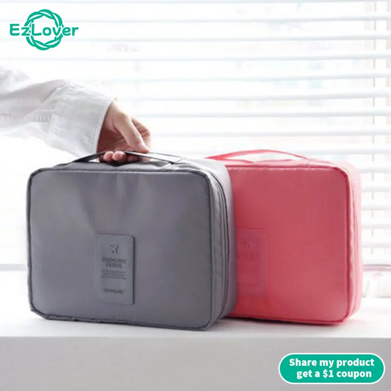 

Дорожная косметичка на молнии для женщин, полиэстеровый вместительный чехол для косметики, органайзер для хранения, мешок для ванной