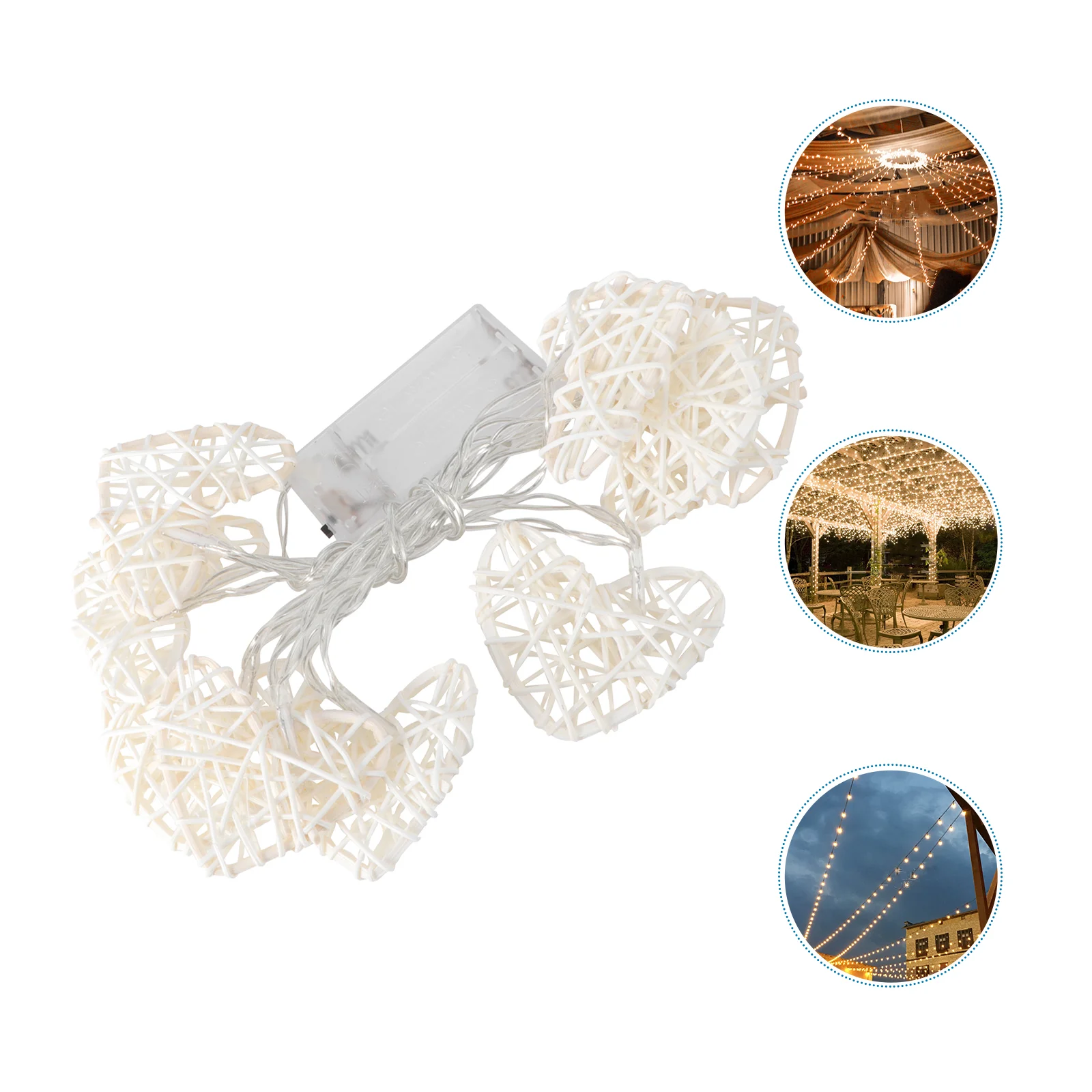 

Outdoor Wedding Decorations Hanging Heart Light Ornaments Bamboo Fairy Lights