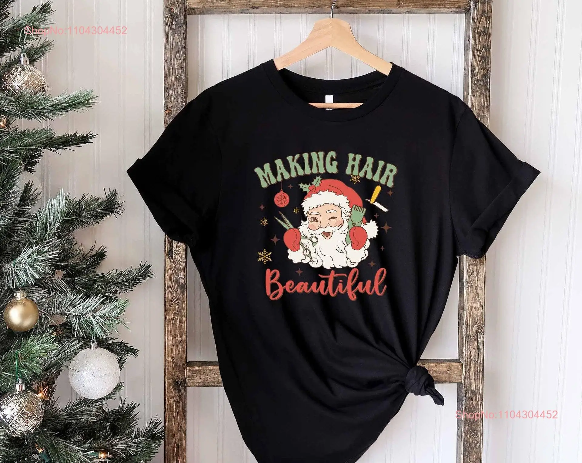 Рождественская футболка Hair Stylis Футболка с лицензией Hairapist Dresser длинными или