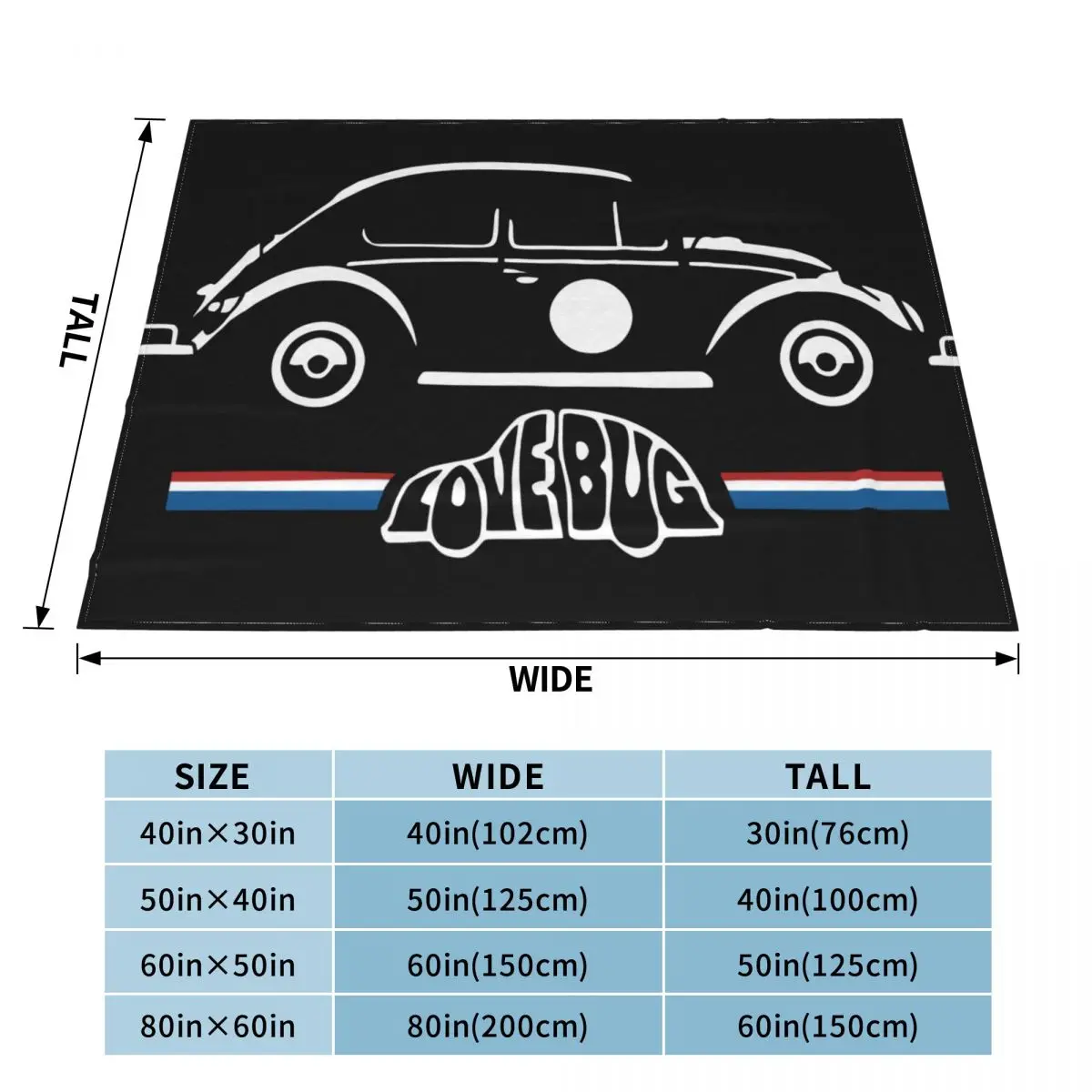 Автомобильное одеяло Vw Beetle Lovebug покрывало на кровать для путешествий кровати