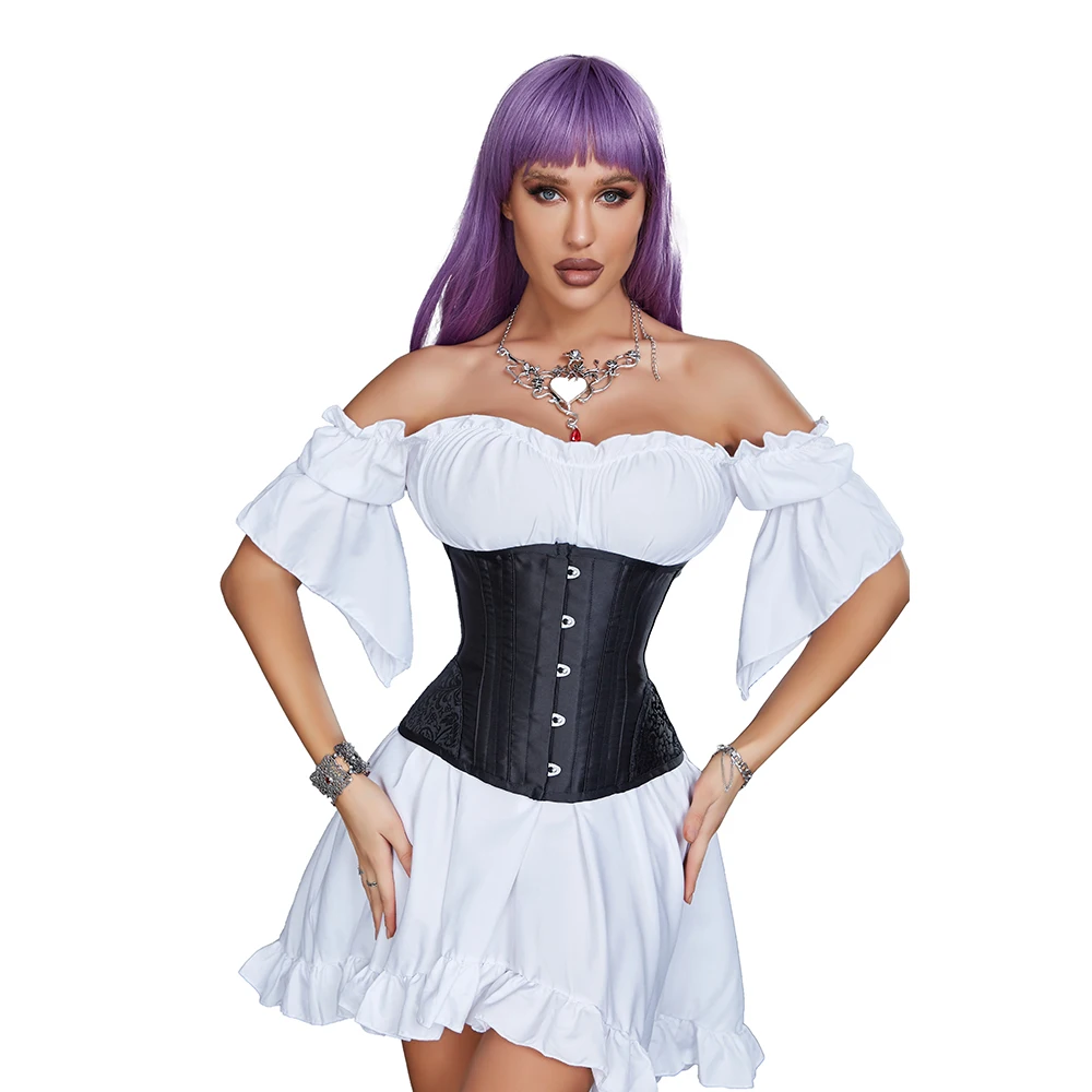 

Hourglass Waist Trainer Corset Underbust Gothic Bustiers Corsets Women Slimming Modeling Strap 14 Steel Bones