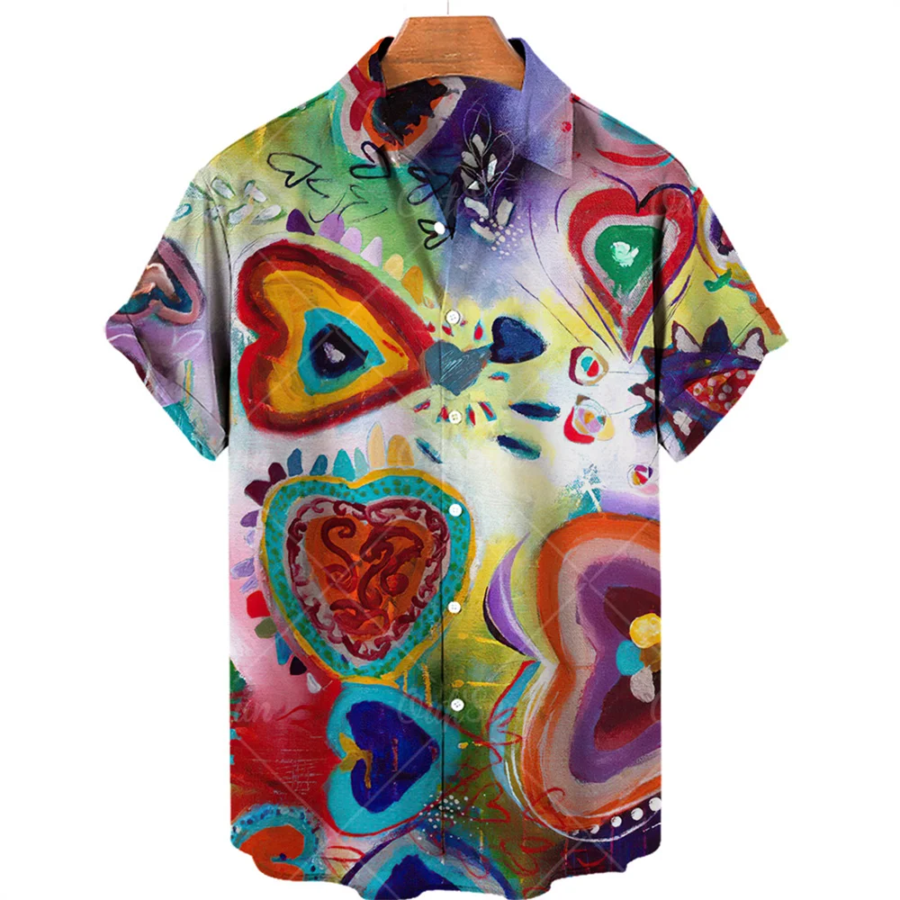 

Men's Shirt Letter Print Tshirt Short Sleeve Breathable Hawaiian Shirt New Summer Quick Dry Graffiti Fashion Camisa Masculina