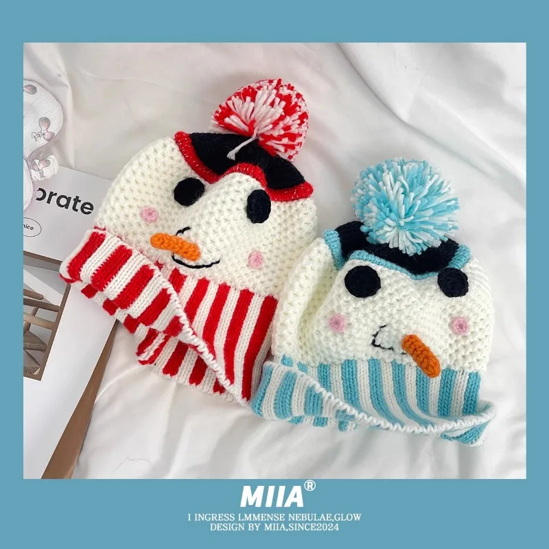 Милый маленький снеговик с помпоном из мультфильма шапка для женщин