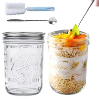 overnight oats containers with lids airtight leak free overnight oats jars with cup brush airtight portable breakfast container