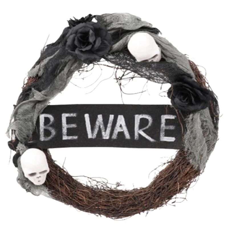 

Украшение на Хэллоуин, венок с черепом, домашний декор, украшения для ужавечерние, декоративный венок на Хэллоуин, Декор
