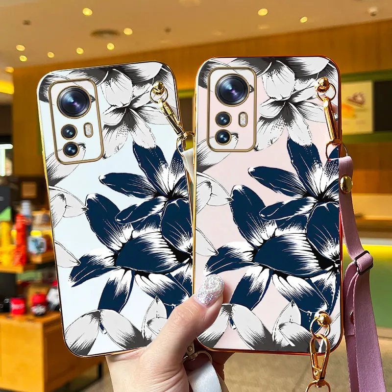 Чехол для телефона с ремешком Dark Orchid Xiaomi Mi 12 12S 12T 12X 12Lite 12TPro 14Pro 14 13 13Pro 13Ultra 11T 11 11X 10S