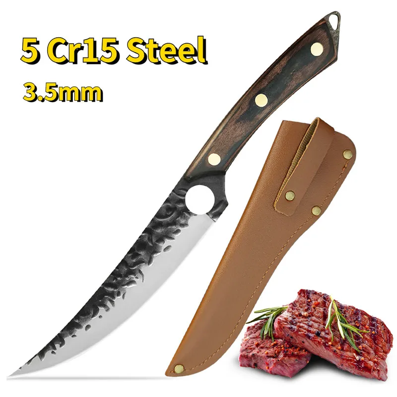 

Boning Knife Professional Meat Cleaver Hunting Knife Forged Stainless Steel Knife Fish Fruit Vegetables Slice Kitchen Chef Knife