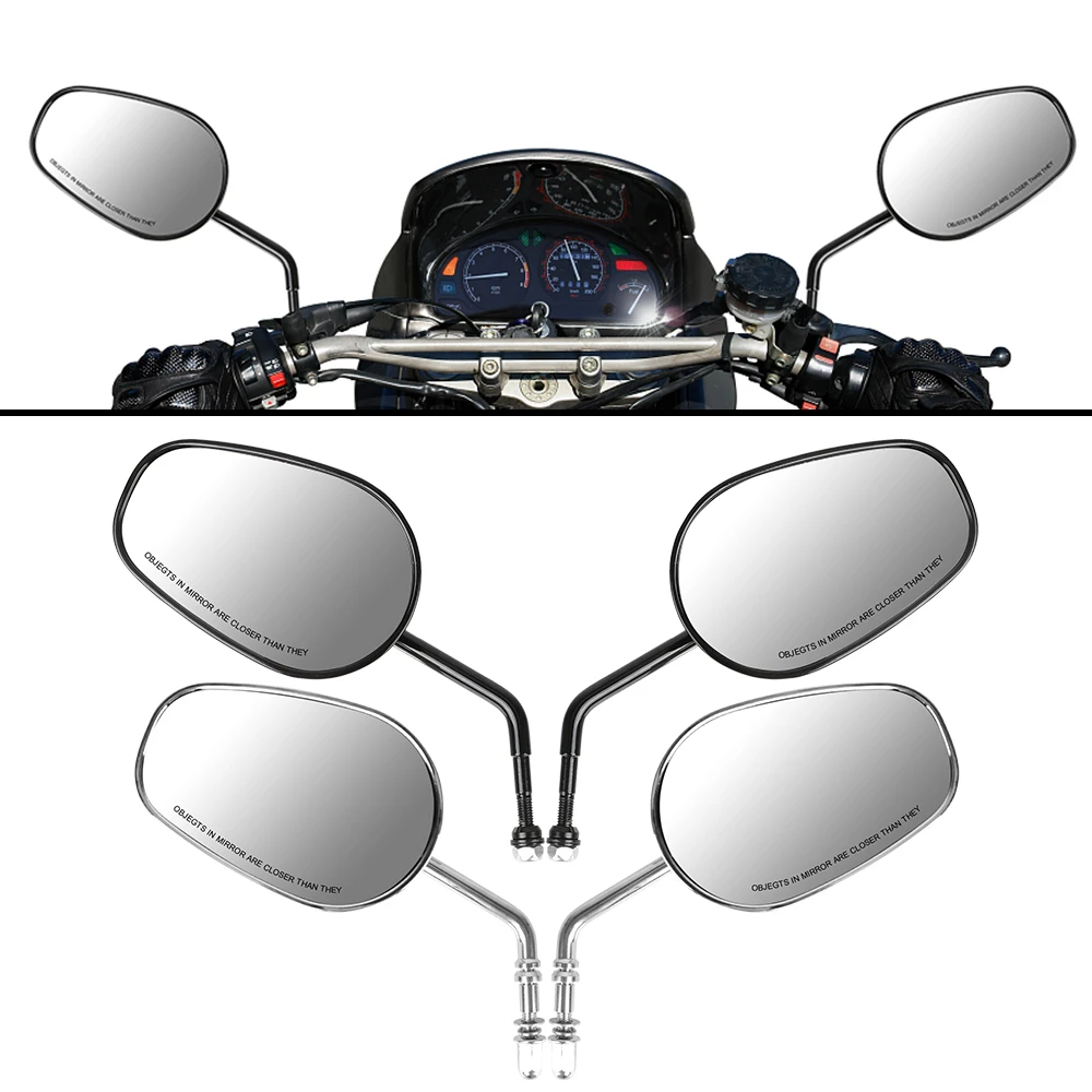 

Motorcycle Accessories Reflector Side Mirrors Motorcycle Rearview Mirror Silver For XL 883 1200 2Pcs/Pair Black