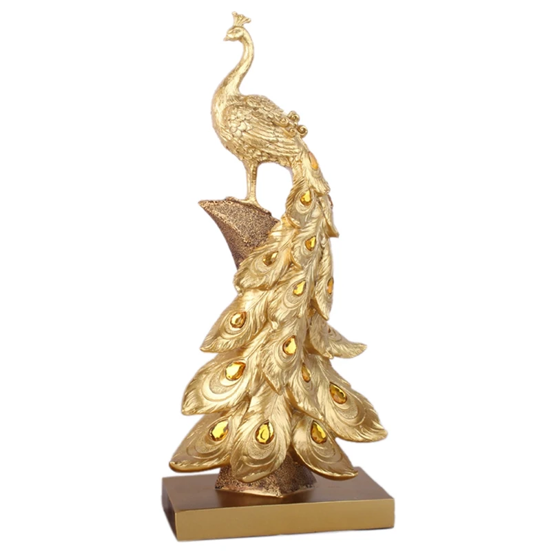 

Peacock Resin Ornament Figurine Statue Sculpture Home Hotel Office Decor Gift Large Peacock Peacock Creative Ornaments