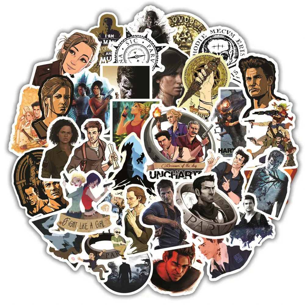 

10/30/50PCS Movie Uncharted Stickers Graffiti Decals DIY Fridge Laptop Luggage Motorcycle Car Waterproof Kids Sticker Toy Gift