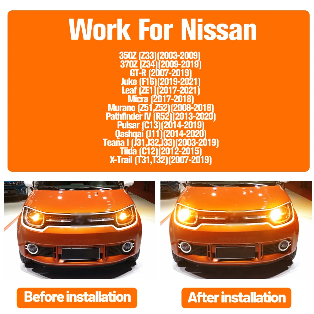 2x Светодиодный Указатель Поворота Wy21w Для Nissan 350z 370z Juke Leaf Micra Pathfinder R52 Qashqai J11 Teana Tiida